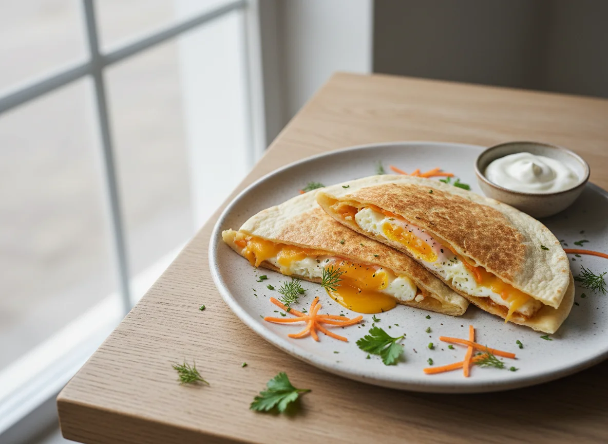 Кесадилья с яйцом и сыром photo