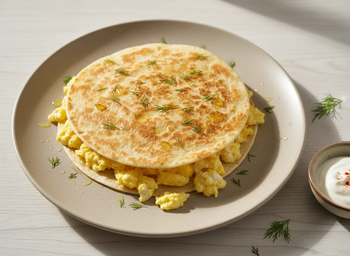 Кесадилья с яйцом photo