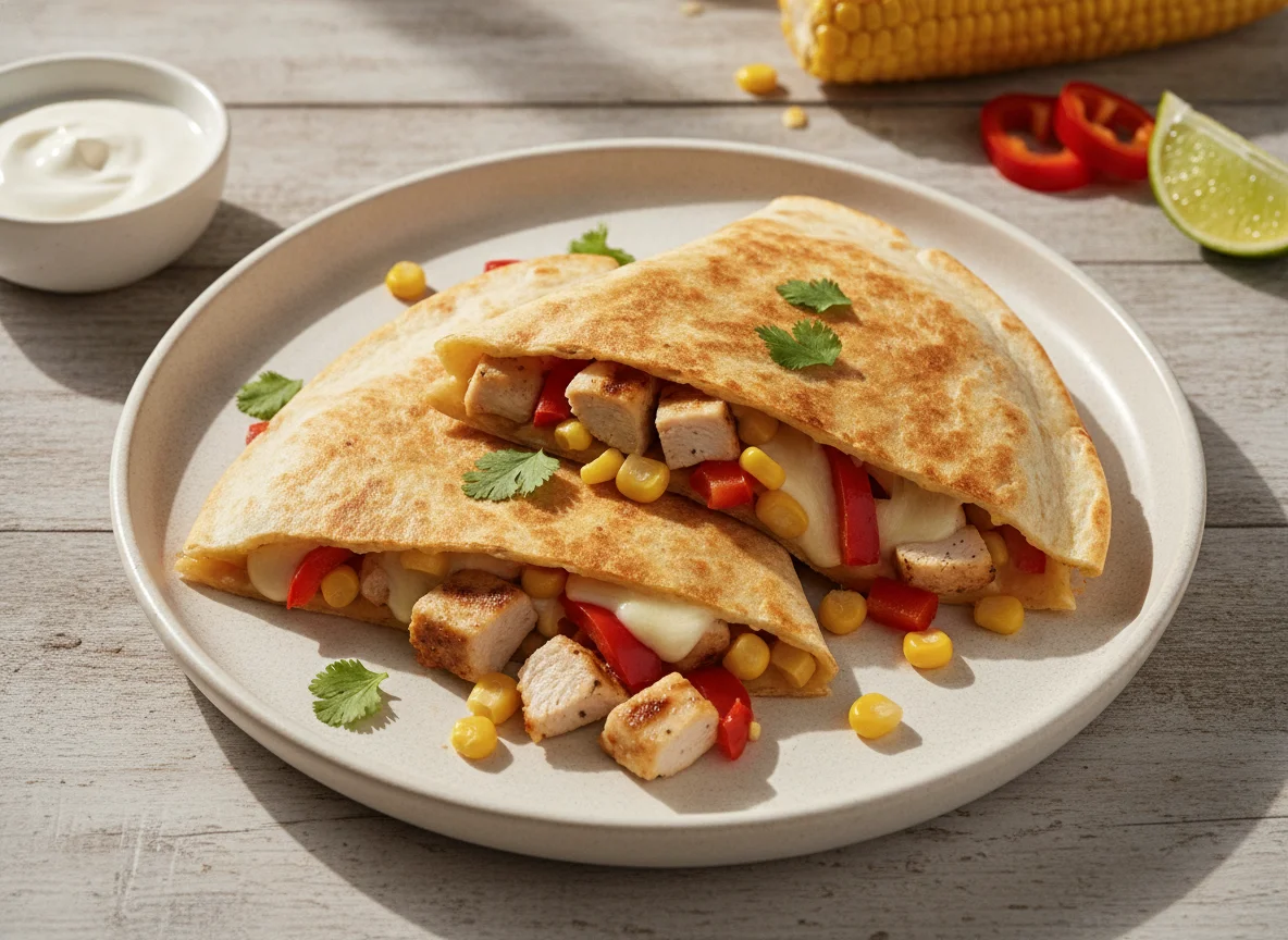 Кесадилья с курицей и кукурузой photo