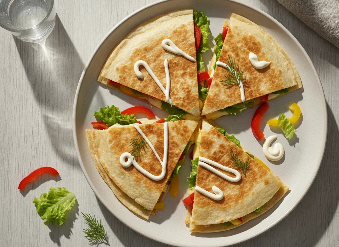 Кесадилья с овощами и сыром photo