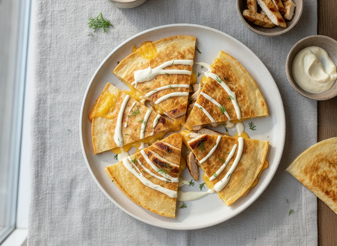 Кесадилья с сыром и курицей photo