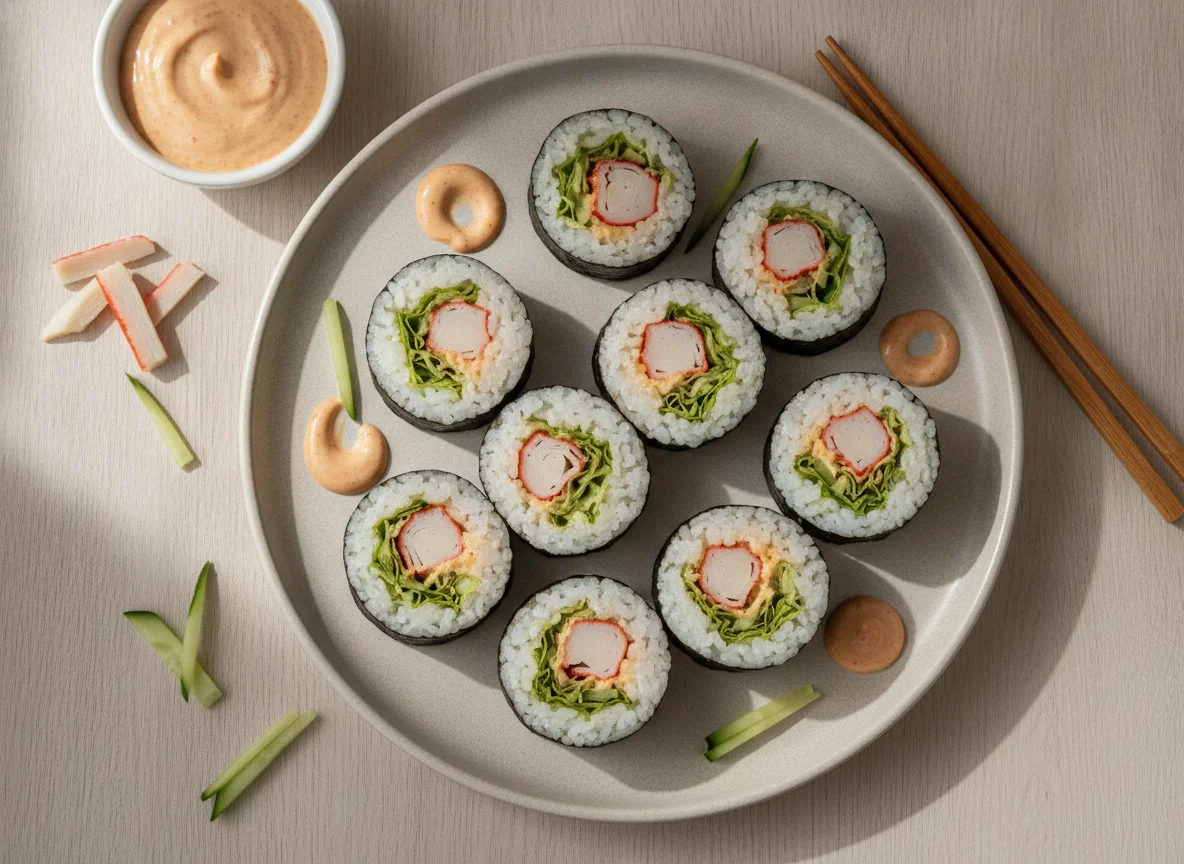 Кимбап с крабовым мясом (имитированным) photo