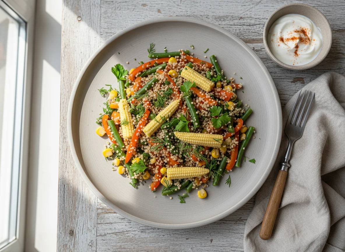 Киноа с овощами photo