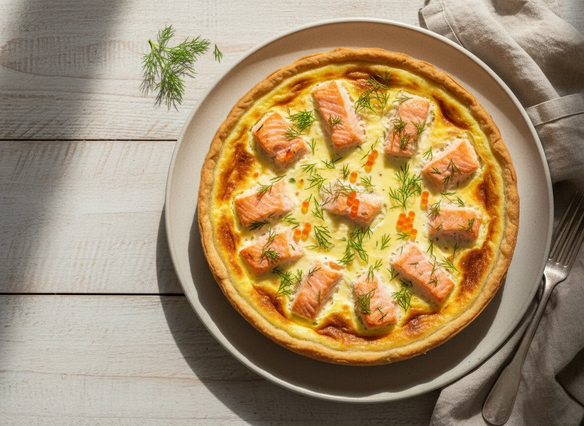 Киш с лососем photo