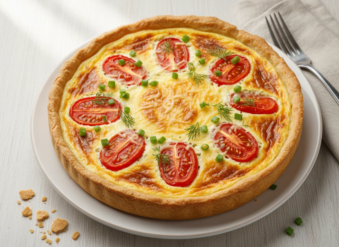 Киш с овощами и сыром photo