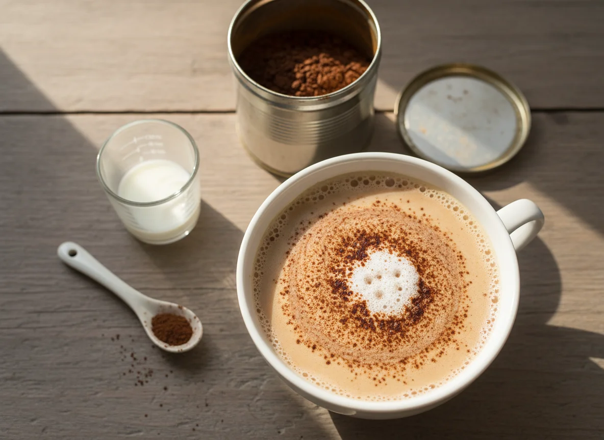 Кофе с молоком и какао photo