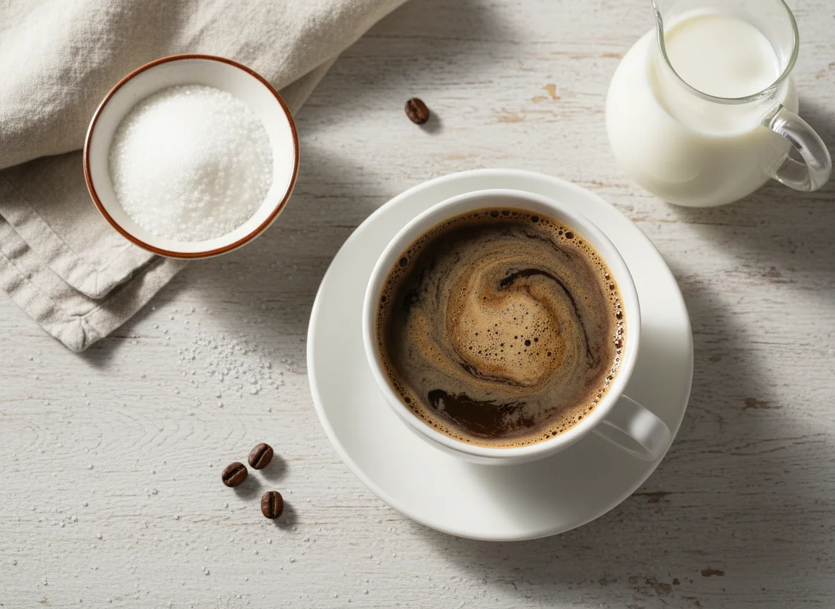 Кофе с молоком и сахаром photo