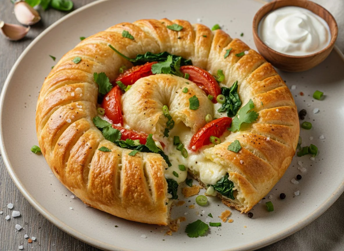 Кок Самса с сыром, помидорами и зеленью photo