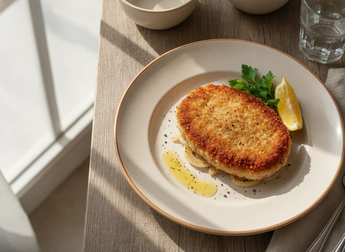 Котлета из свинины жареная photo