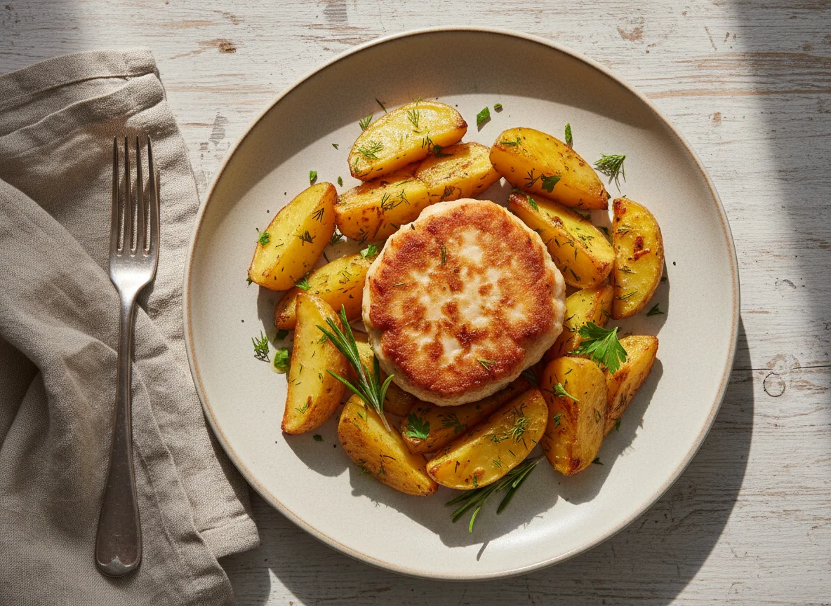 Котлета с картофелем по-деревенски photo