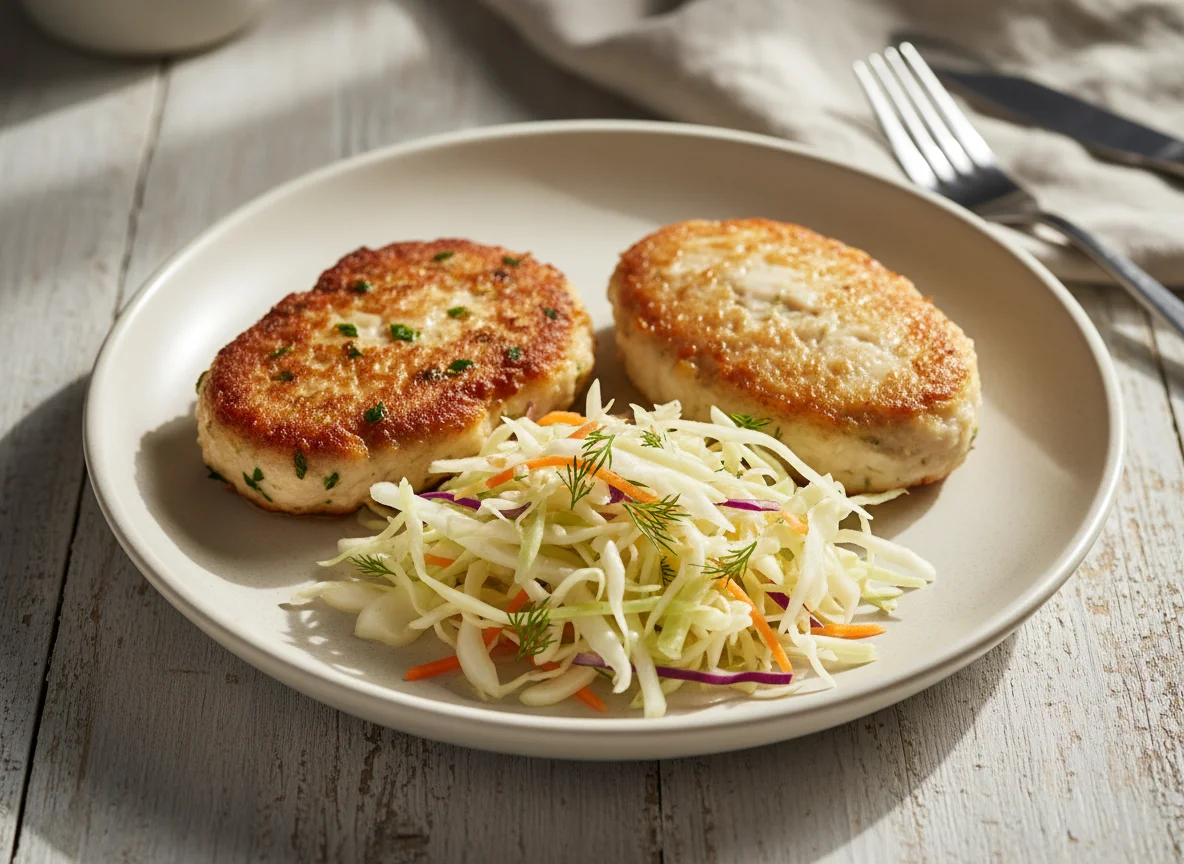 Котлеты с капустным салатом photo