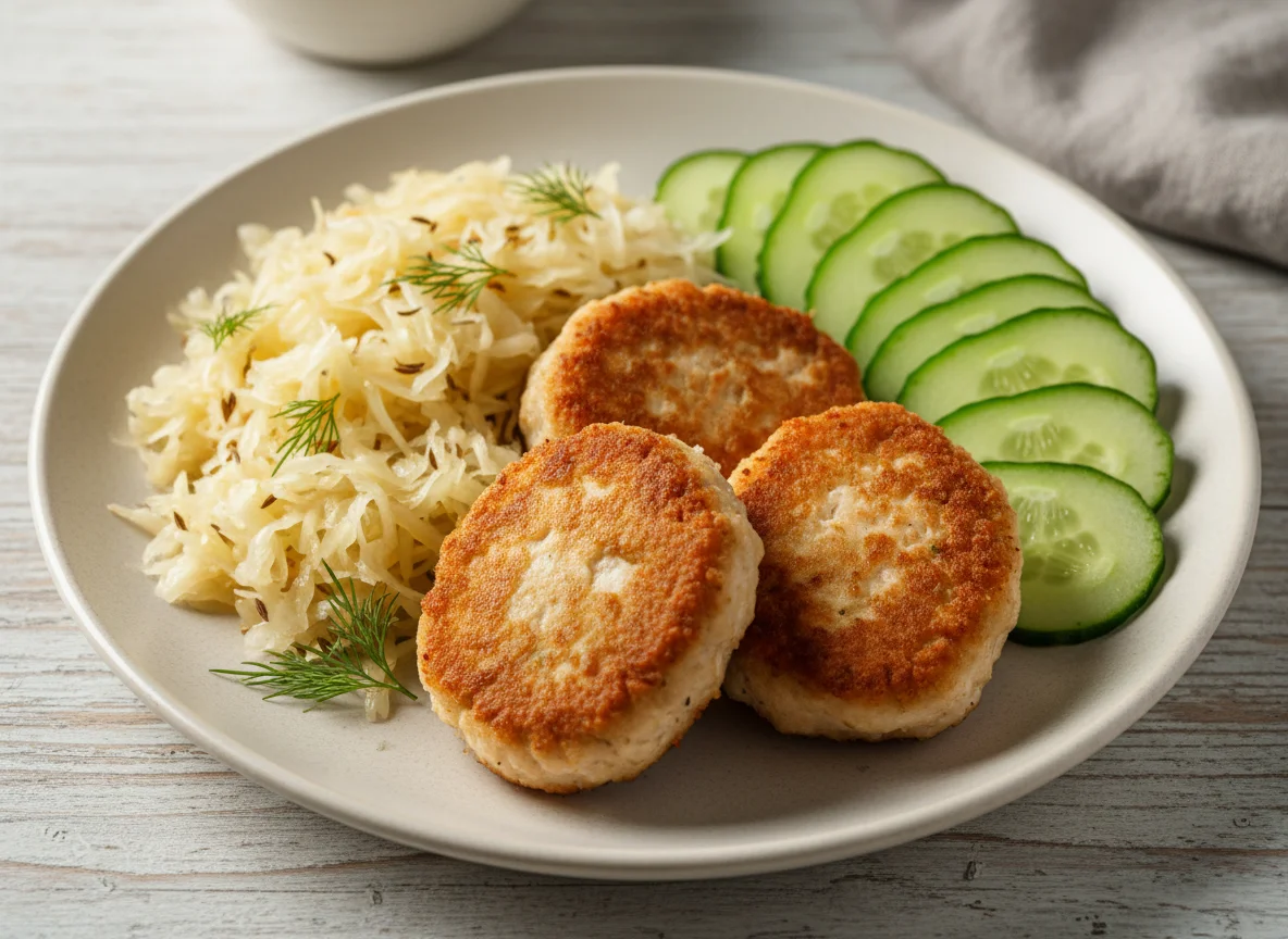 Котлеты с квашеной капустой и огурцом photo