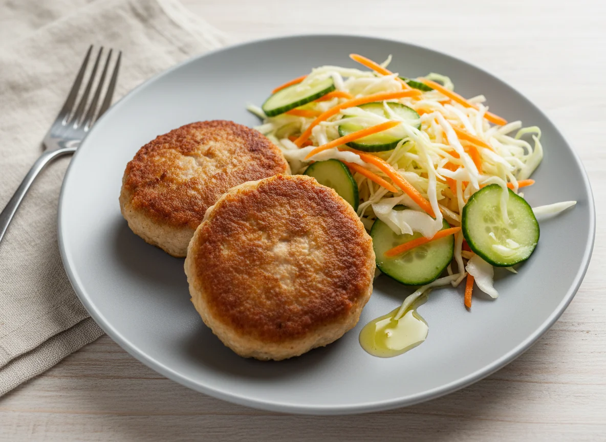 Котлеты с овощным салатом photo