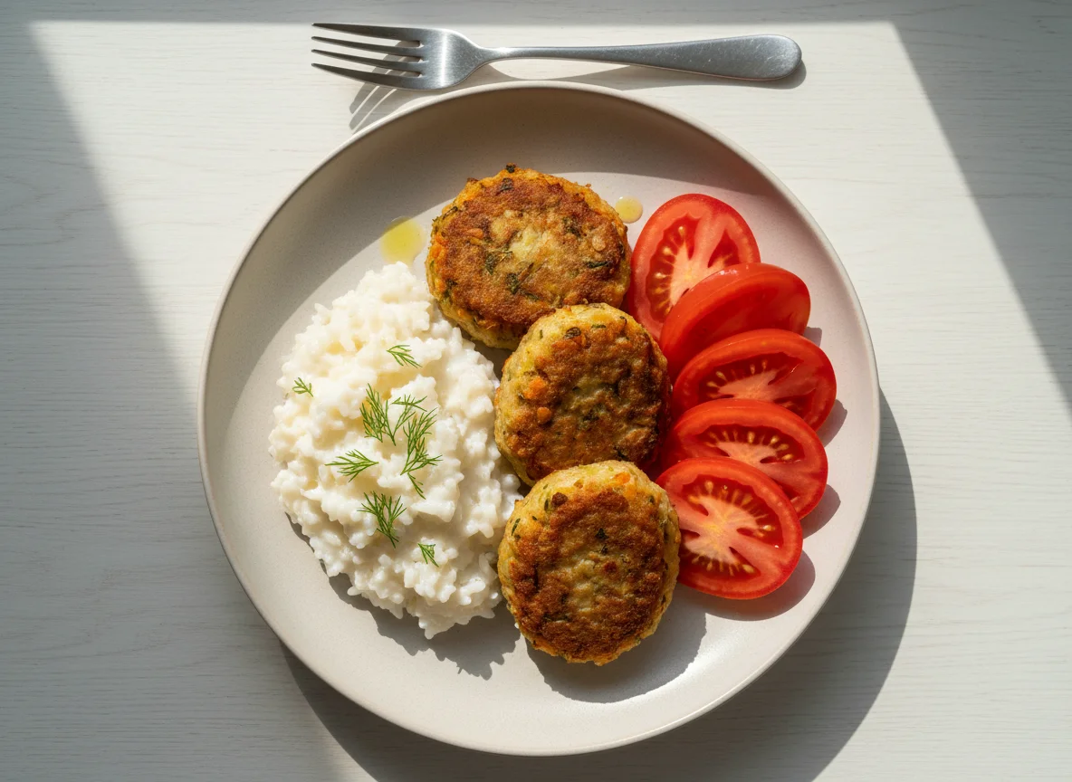 Котлеты с рисом и помидорами photo