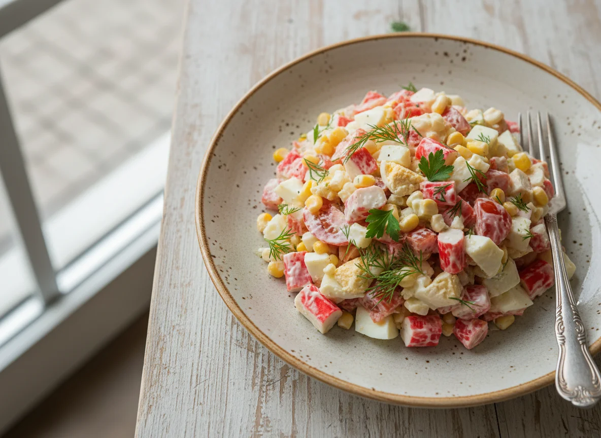 Крабовый салат photo