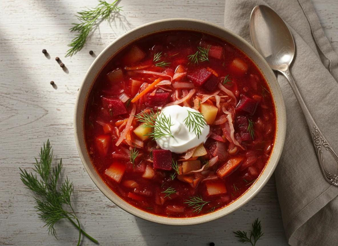 Красный овощной суп photo