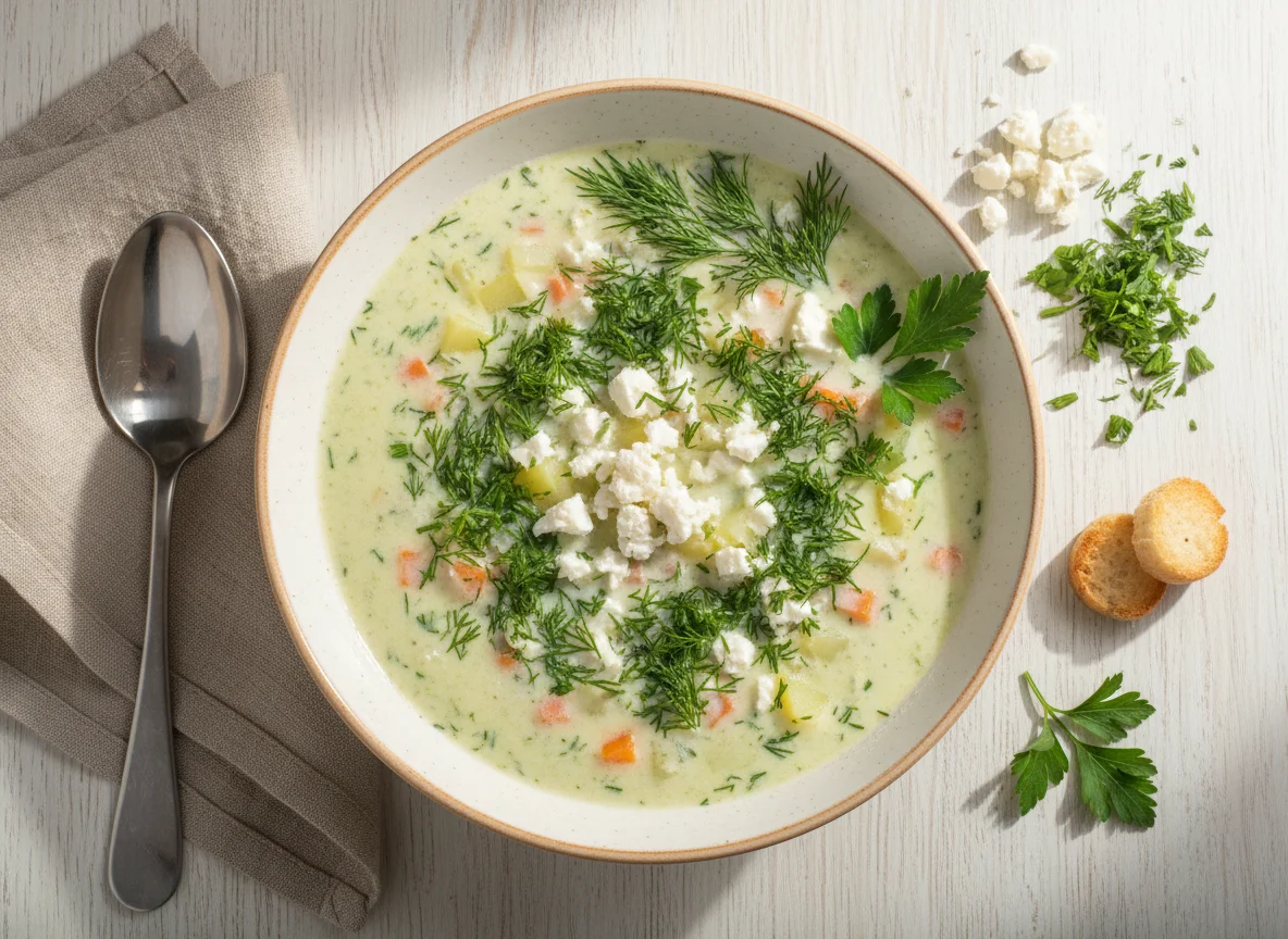 Кремовый суп с зеленью photo