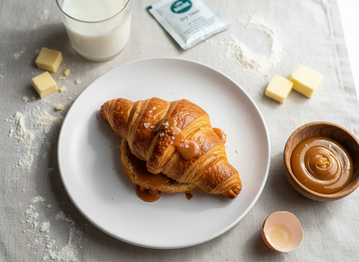 Круассан с соленой карамелью photo