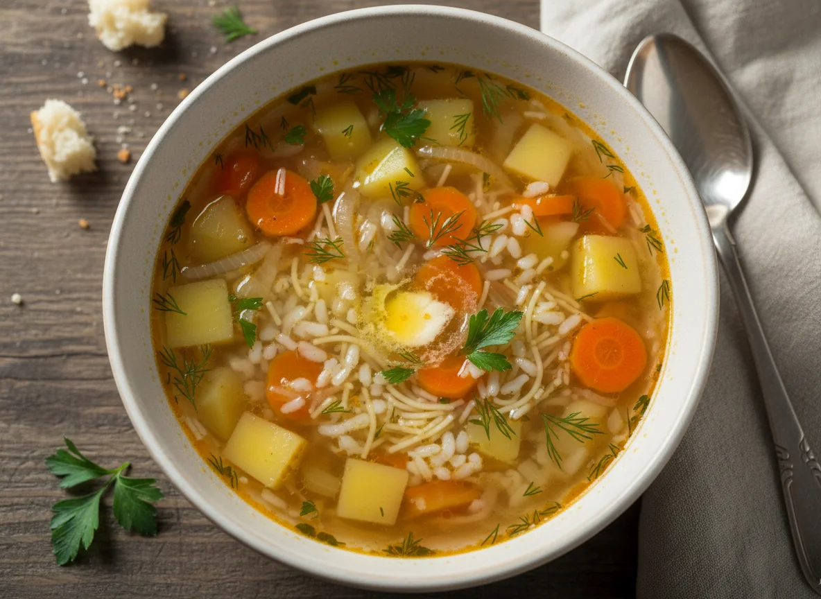 Крупяной суп с овощами photo