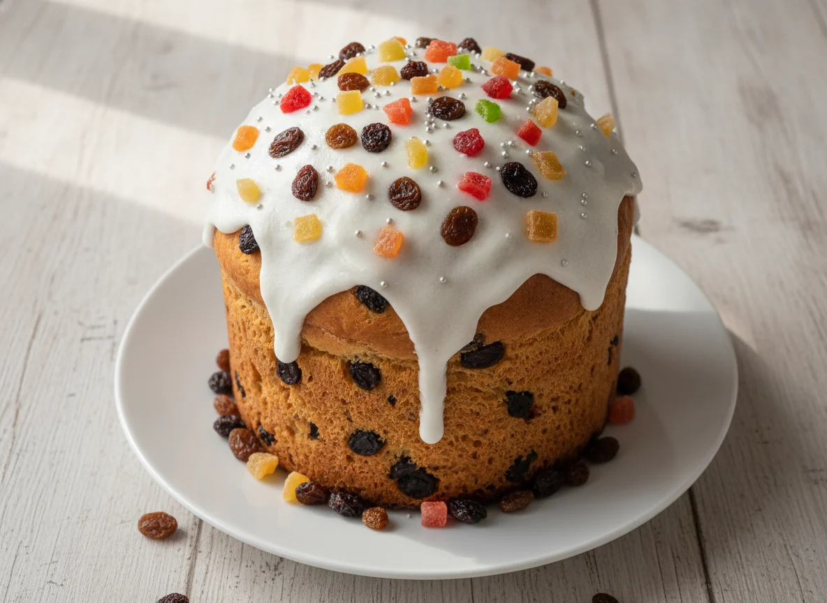 Кулич с изюмом и цукатами photo