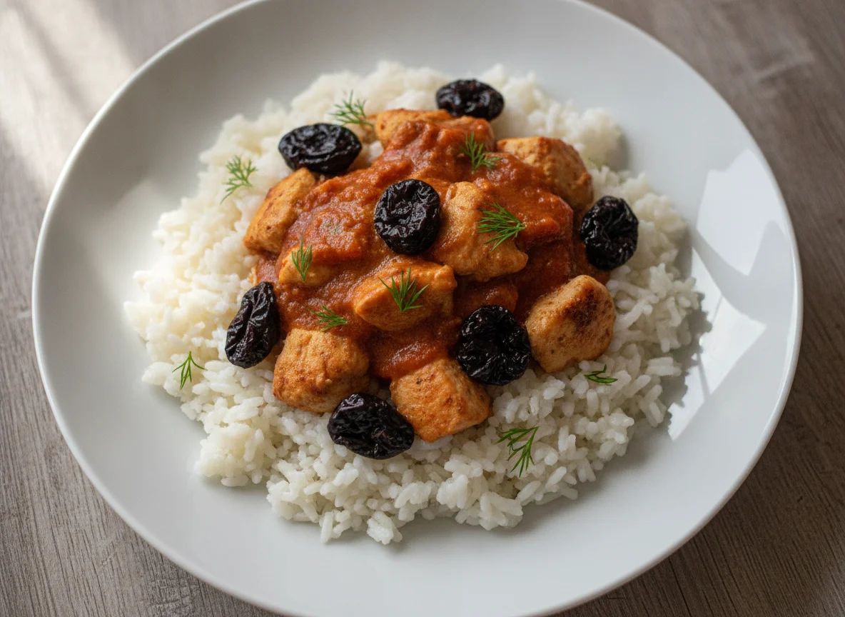 Курица с черносливом и рисом photo