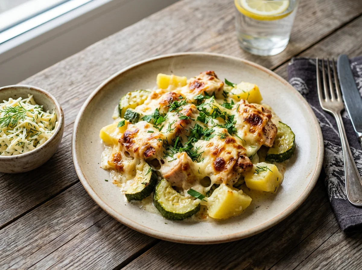 Курица с кабачками и картофелем photo