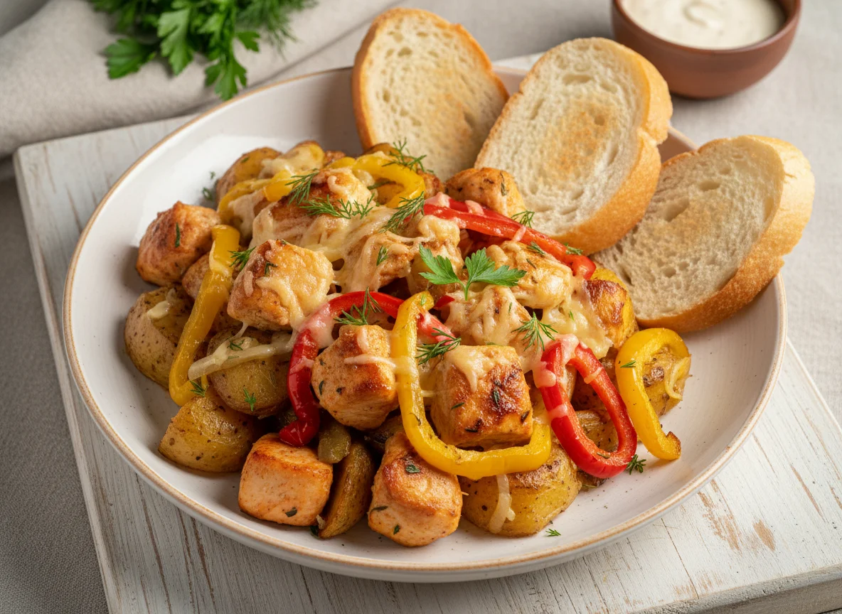 Курица с картофелем и перцем photo