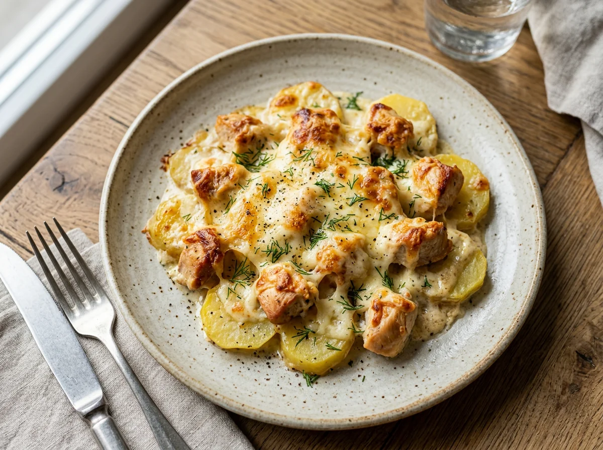 Курица с картофелем и сыром photo