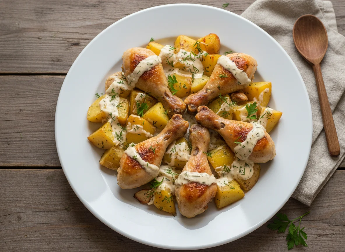 Курица с картофелем, запеченная photo
