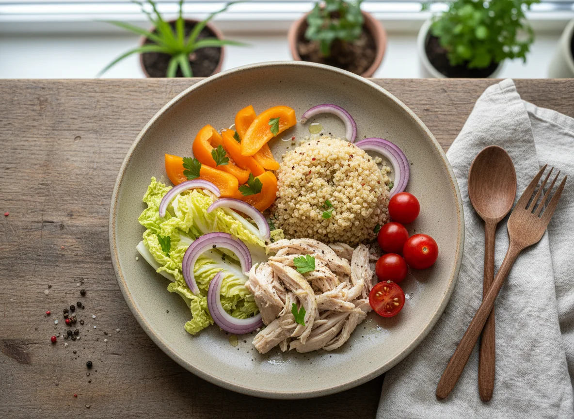 Курица с киноа и овощами photo