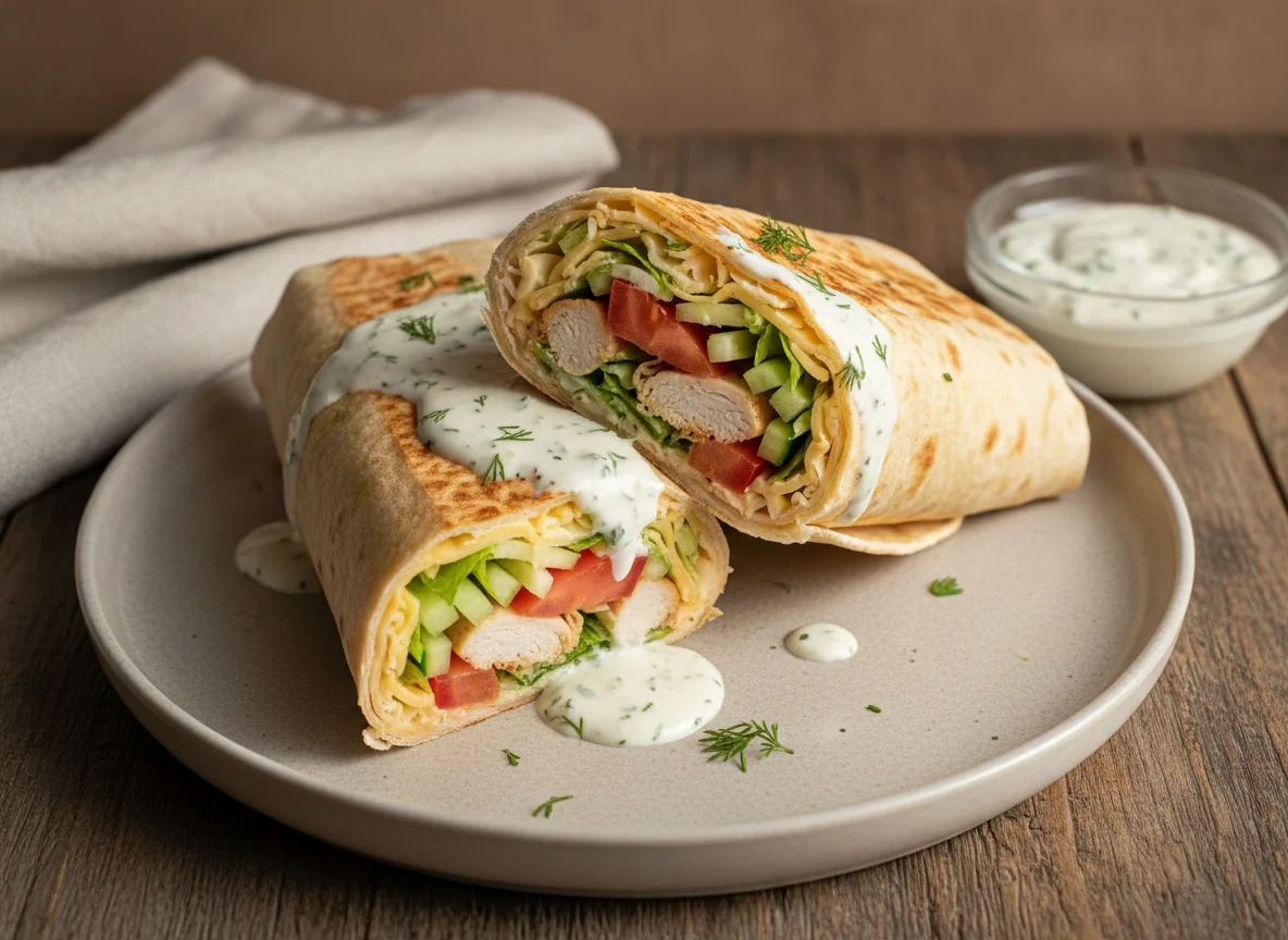 Курица с овощами в лаваше photo