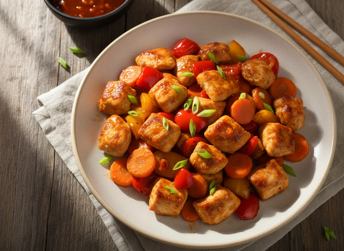 Курица с овощами в соусе photo