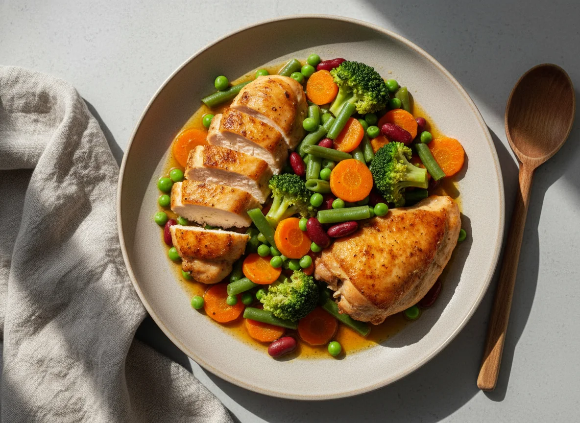 Курица с овощным ассорти photo