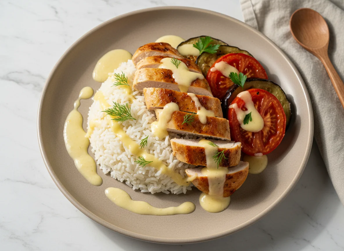 Курица с рисом и овощами photo