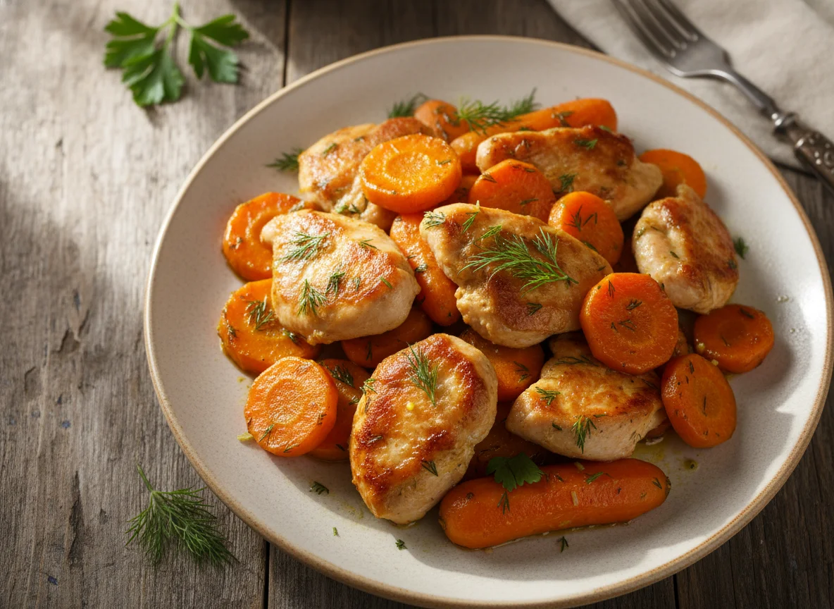 Курица с тыквой и морковью photo