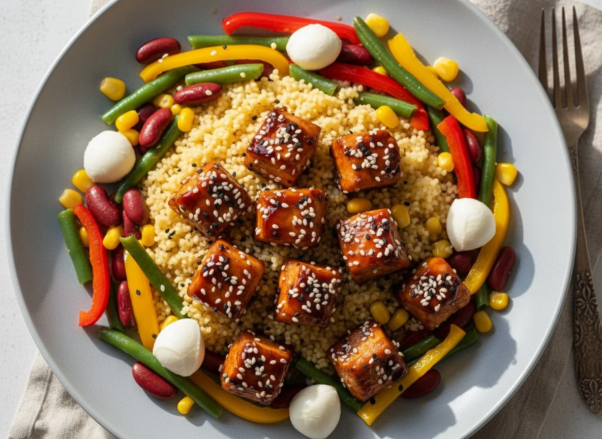 Курица терияки с кускусом и овощами photo