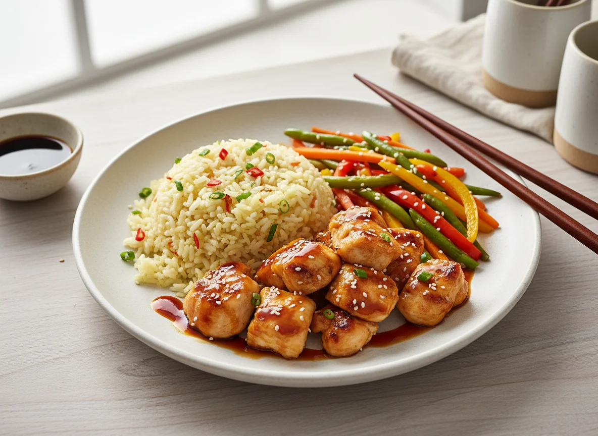 Курица Терияки с рисом по-сингапурски photo
