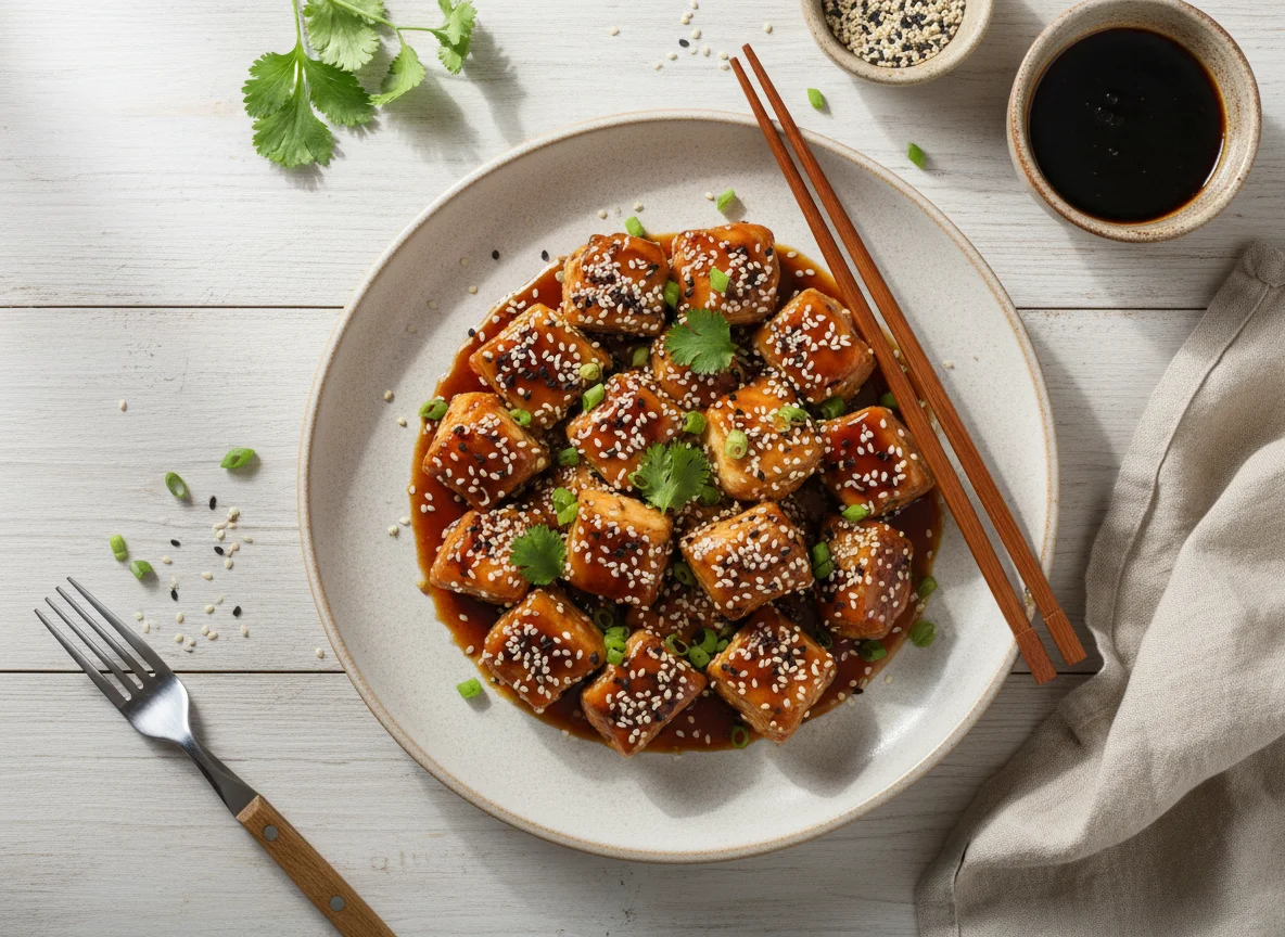 Курица в соусе терияки с кунжутом photo