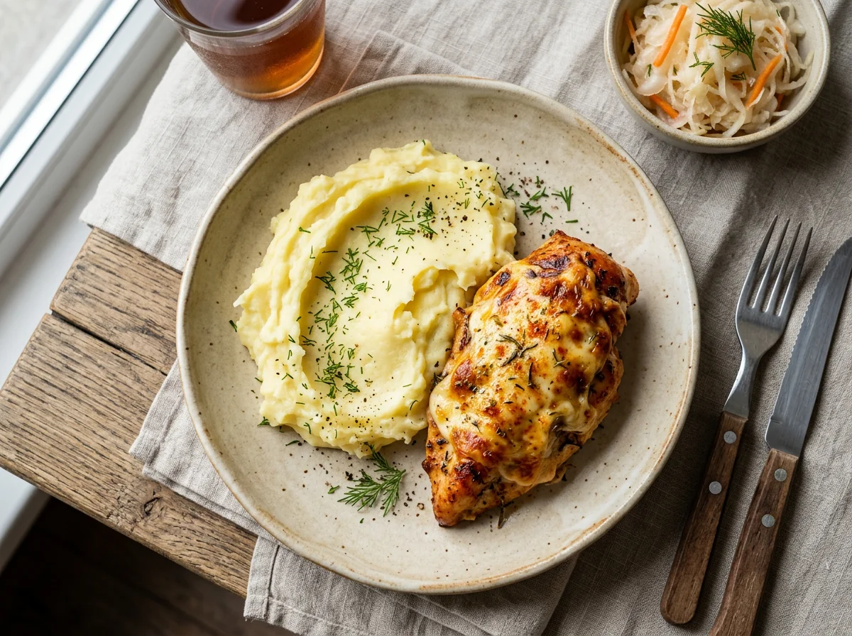 Курица запеченная с картофельным пюре photo