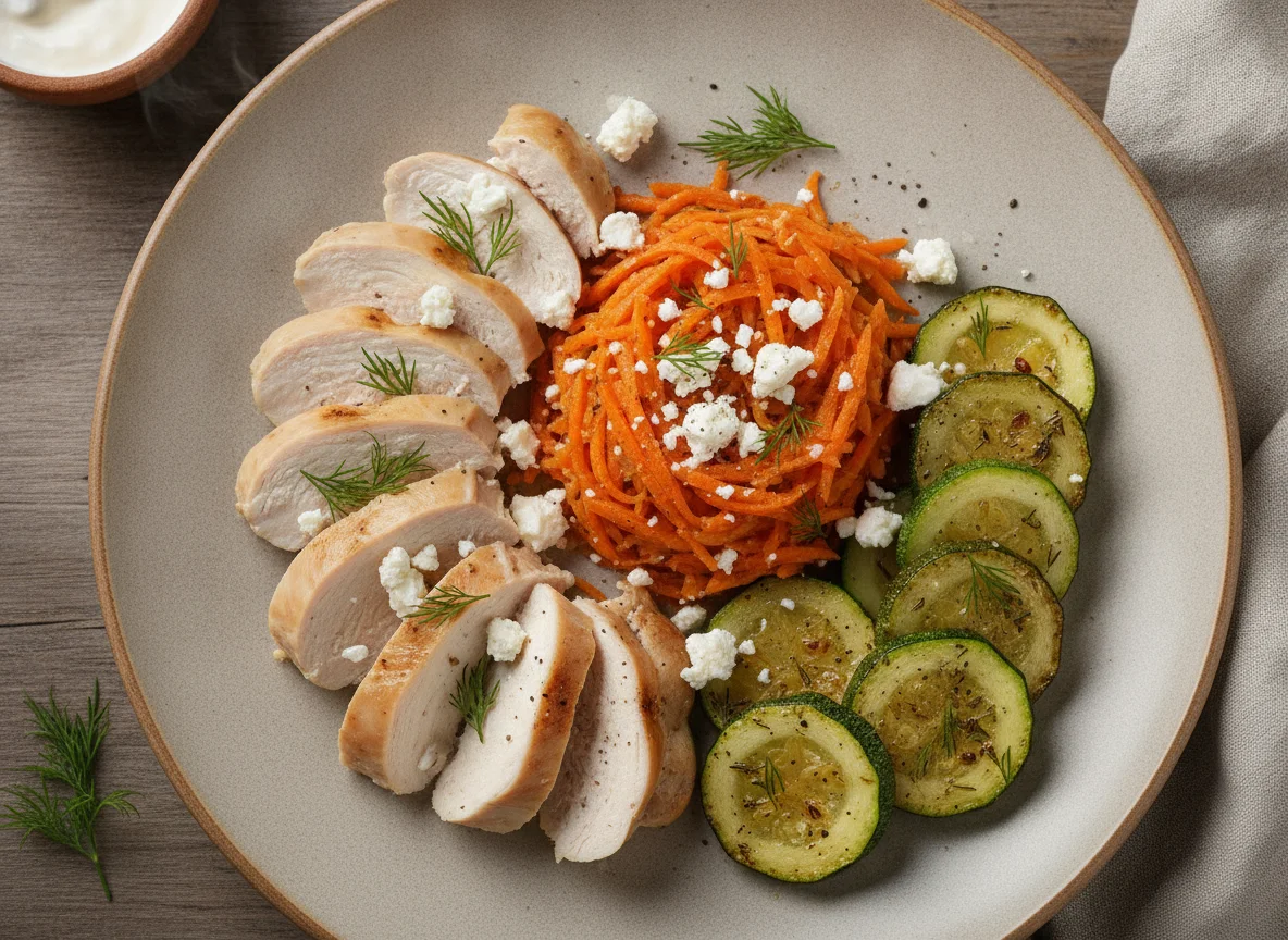 Куриная грудка с овощами и сыром photo