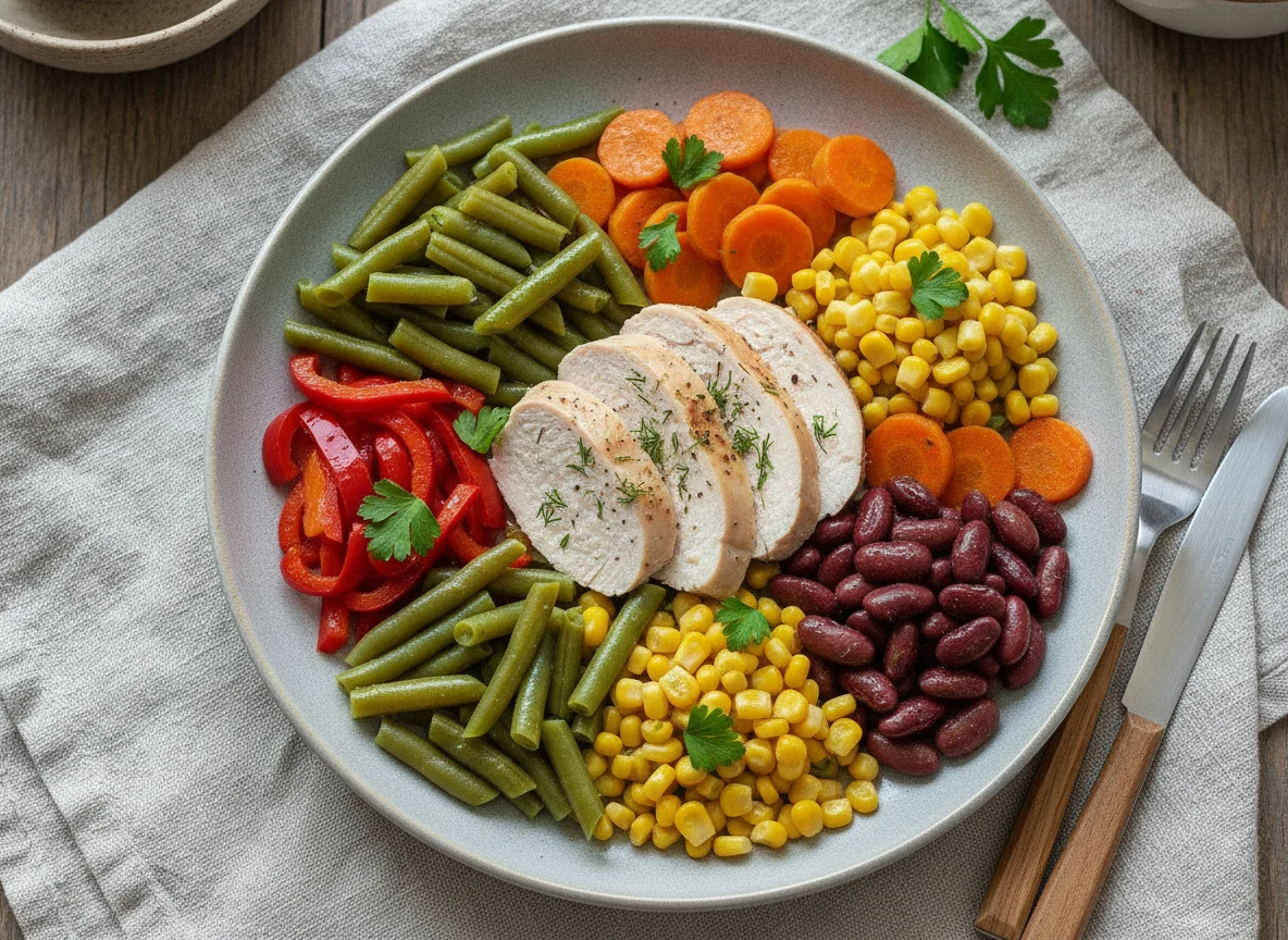 Куриная грудка с овощным гарниром photo