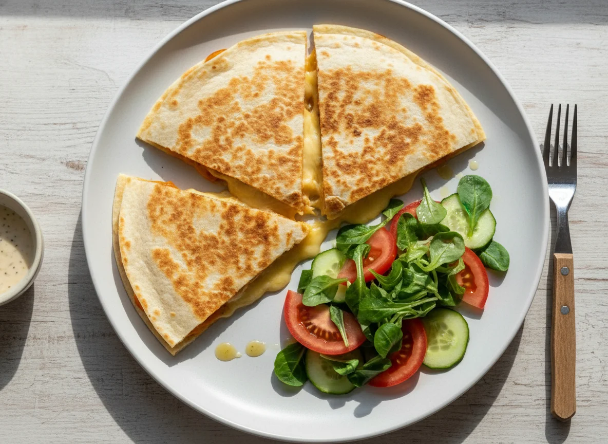 Куриная кесадилья с овощами photo