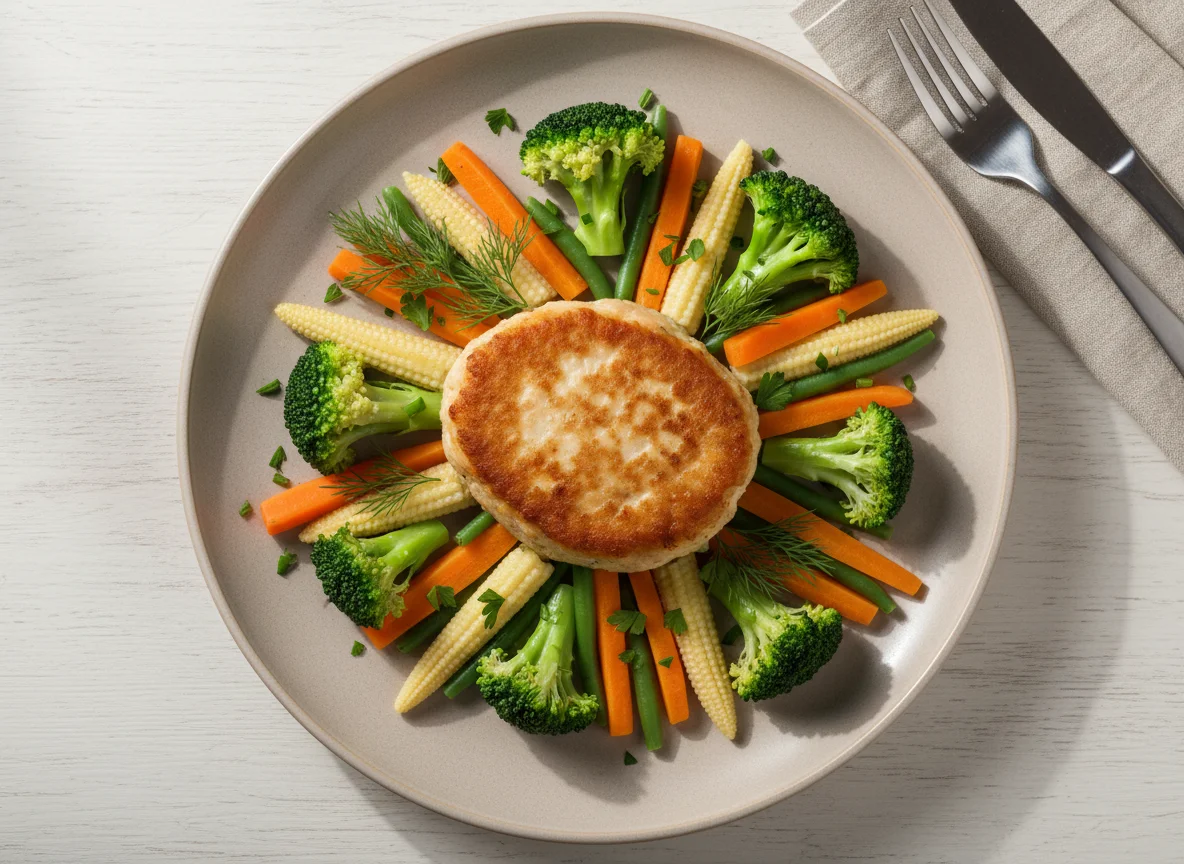 Куриная котлета с овощами photo