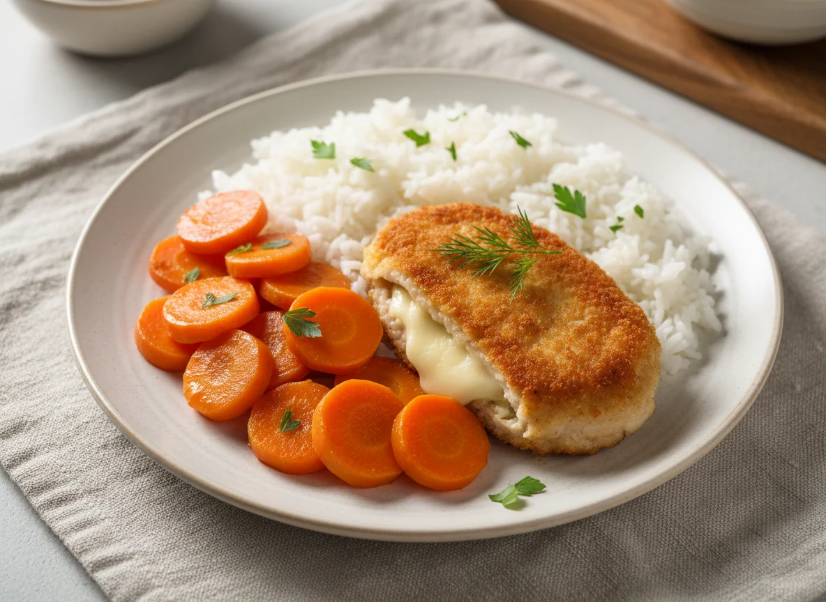 Куриная котлета с рисом и морковью photo