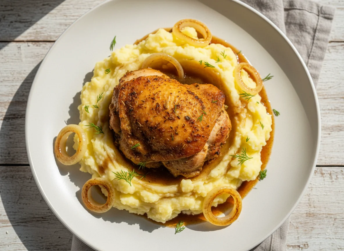 Куриное бедро с картофельным пюре photo