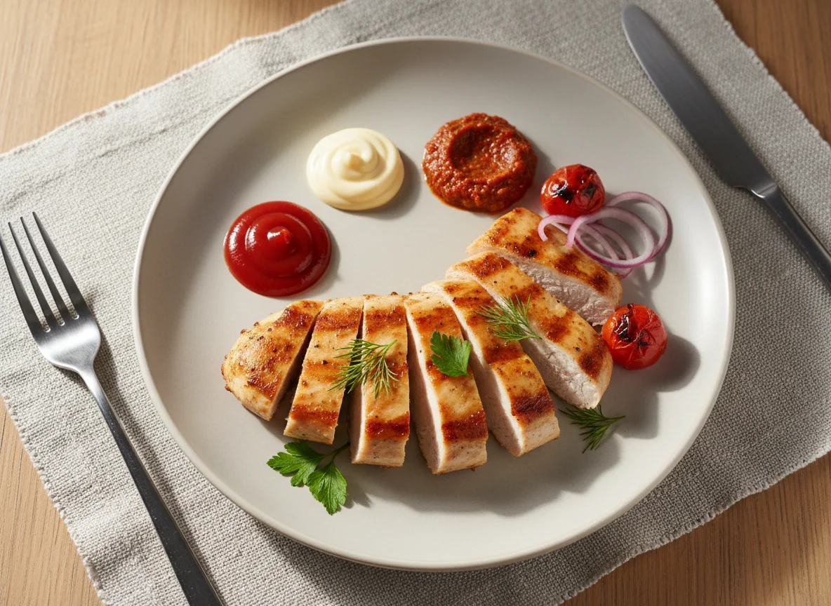 Куриное филе с соусами photo