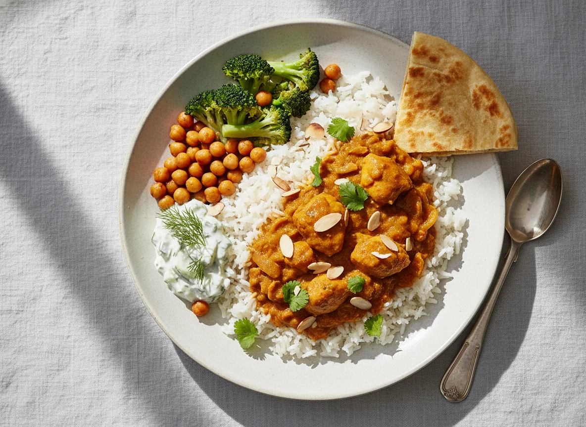 Куриное карри с рисом и овощами photo