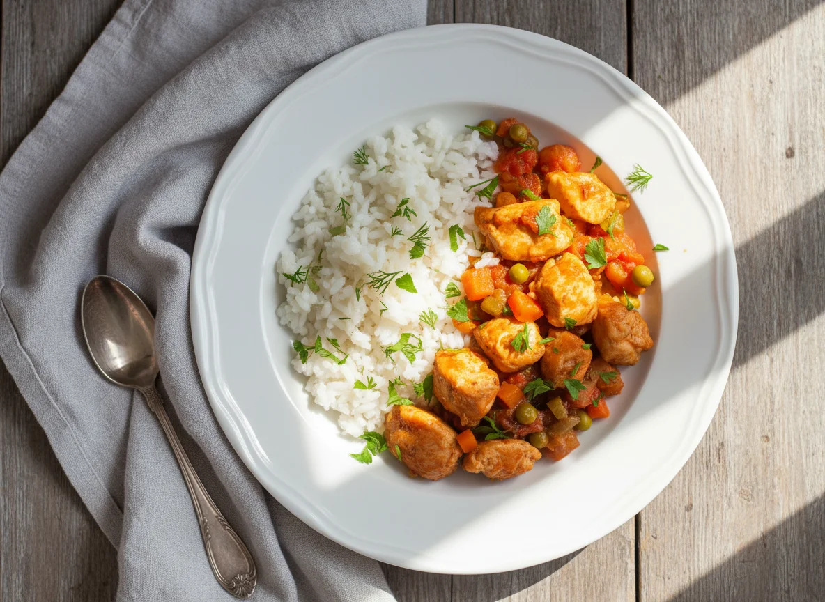 Куриное рагу с рисом photo