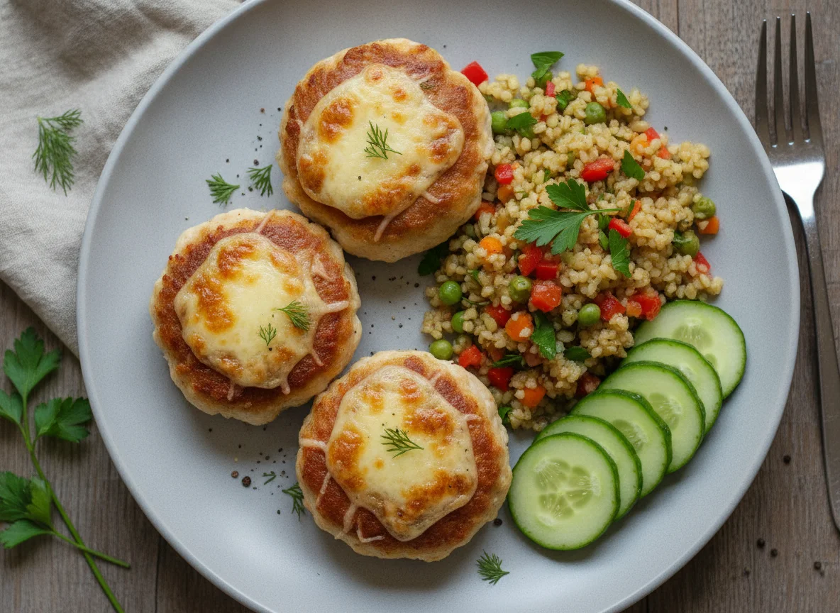 Куриные котлеты с булгуром и огурцом photo