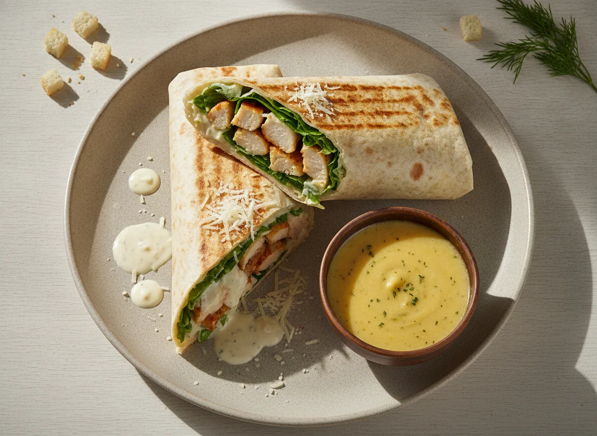 Куриный цезарь-ролл с соусом photo